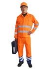 Orange High Visibility Work Uniforms With Heavy Duty Two Way Zip And Elasticated Cuffs 