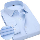 Camisas ocasionais brancas/azuis do negócio dos homens secam rapidamente com resistência de Pilling