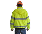 Manche o revestimento alto resistente da segurança dos uniformes do trabalho da visibilidade com luvas destacáveis